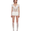1Jinn Rose Jacquard Puff Sleeve Cropped Top 6