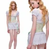 1Jinn Rose Jacquard Puff Sleeve Cropped Top 24