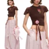 1jinn snoopy peanuts embroidered flutter sleeve tee 5