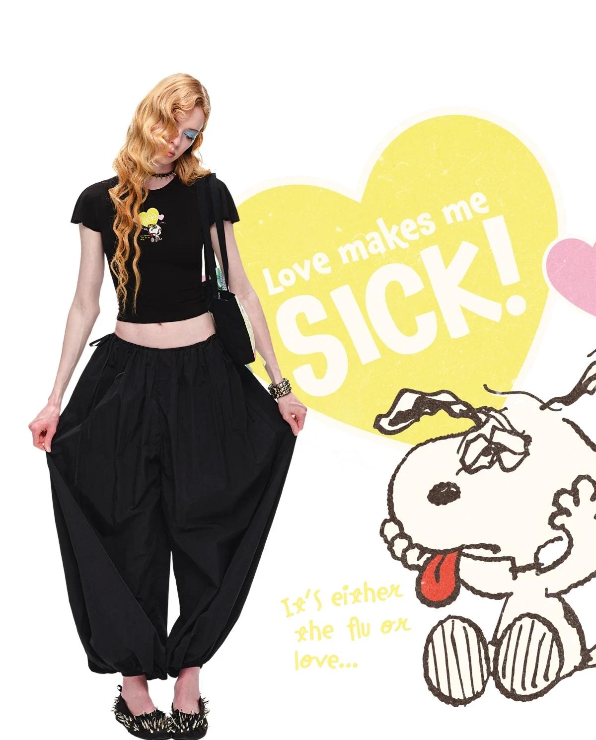 1jinn snoopy peanuts embroidered flutter sleeve tee 9