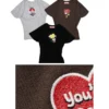 1jinn snoopy peanuts embroidered flutter sleeve tee packshot and detail