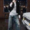 1Jinn X Snoopy Sticker Print Cropped Baggy Jeans 3