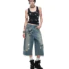1Jinn X Snoopy Sticker Print Cropped Baggy Jeans 12