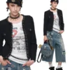 1Jinn X Snoopy Sticker Print Cropped Baggy Jeans 23