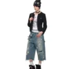 1Jinn X Snoopy Sticker Print Cropped Baggy Jeans 24