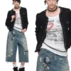 1Jinn X Snoopy Sticker Print Cropped Baggy Jeans 25