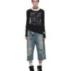 1Jinn X Snoopy Sticker Print Cropped Baggy Jeans 26