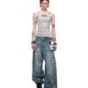 1Jinn X Snoopy Sticker Print Wide Leg Jeans 5