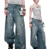 1Jinn X Snoopy Sticker Print Wide Leg Jeans 6