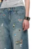 1Jinn X Snoopy Sticker Print Wide Leg Jeans 7
