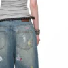 1Jinn X Snoopy Sticker Print Wide Leg Jeans 9