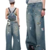 1Jinn X Snoopy Sticker Print Wide Leg Jeans 12