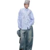 1Jinn X Snoopy Sticker Print Wide Leg Jeans 22