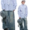 1Jinn X Snoopy Sticker Print Wide Leg Jeans 23
