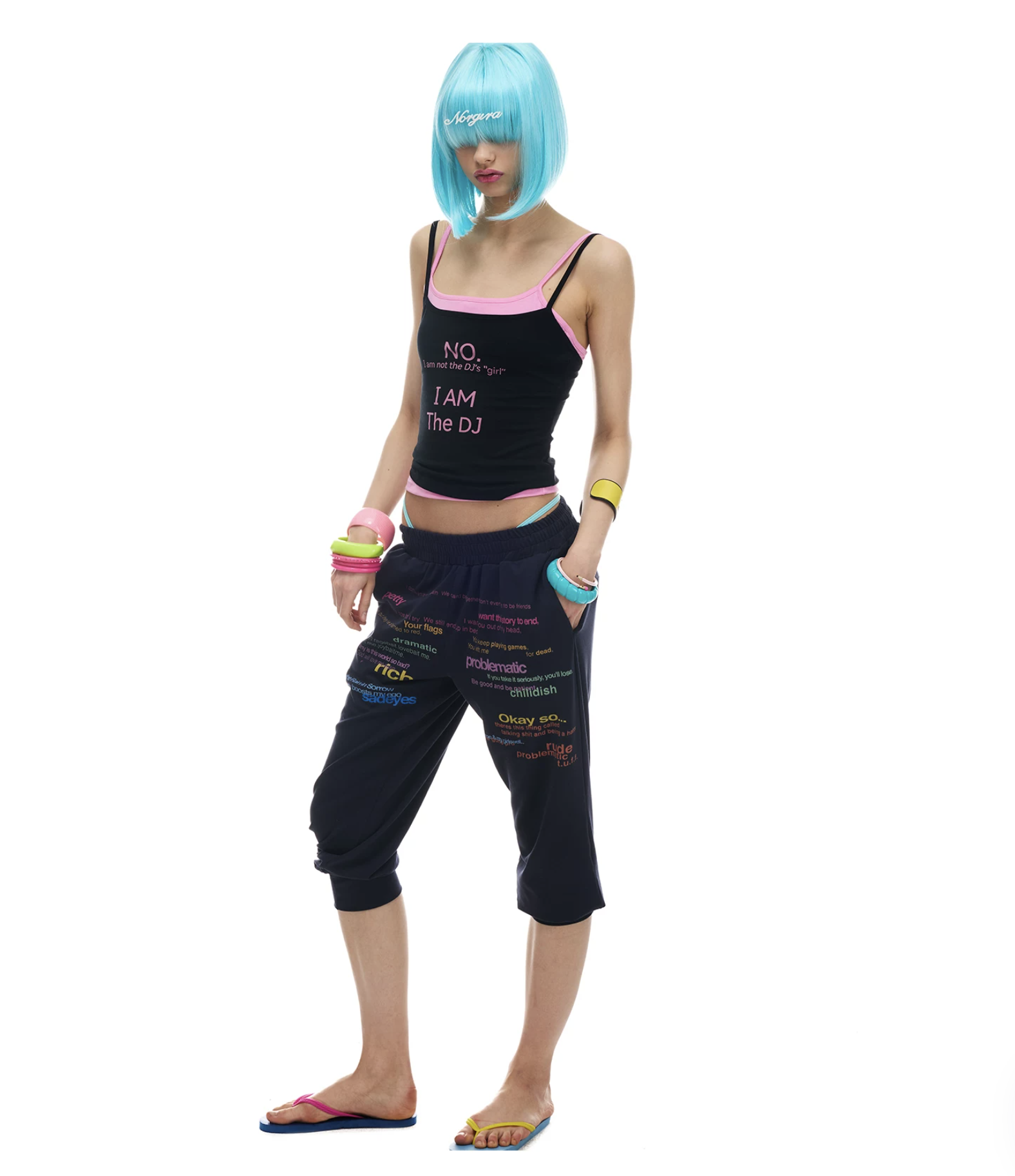 NORGIRA SLOGAN-PRINT SWEATPANTS & TANK TOP