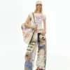 Deleteex Ded Moji Print Wide Leg Jeans 1