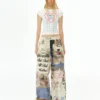 Deleteex Ded Moji Print Wide Leg Jeans 8
