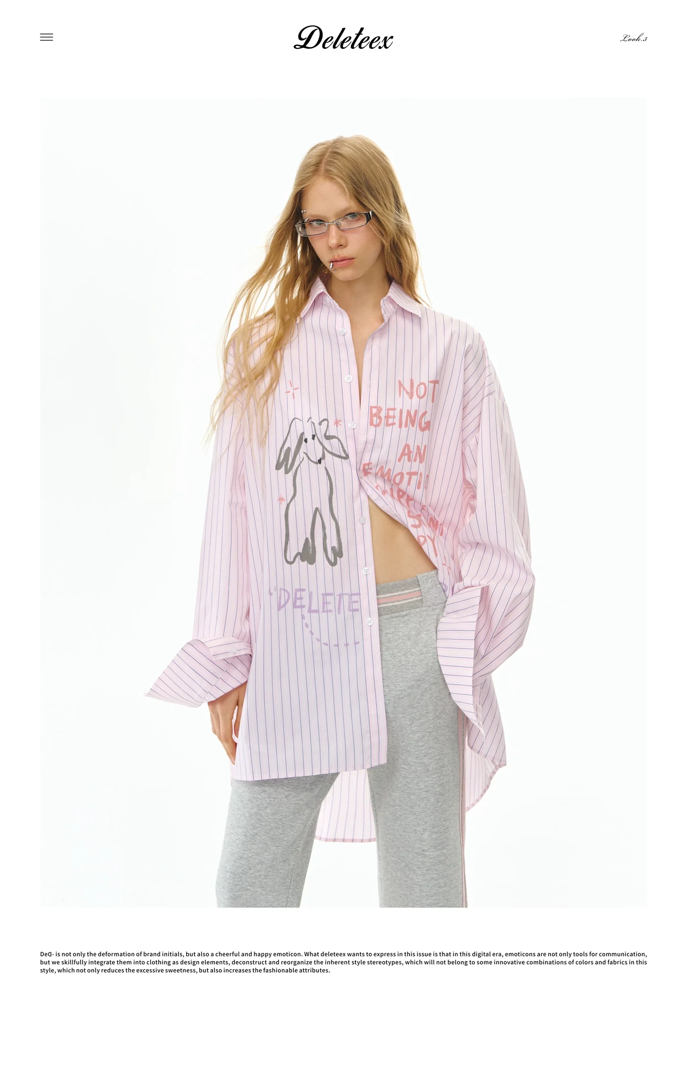 Deleteex Ded Moji Striped Oversized Shirt 3