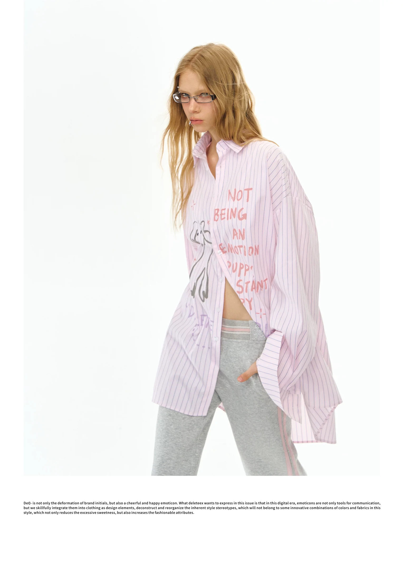 Deleteex Ded Moji Striped Oversized Shirt 4