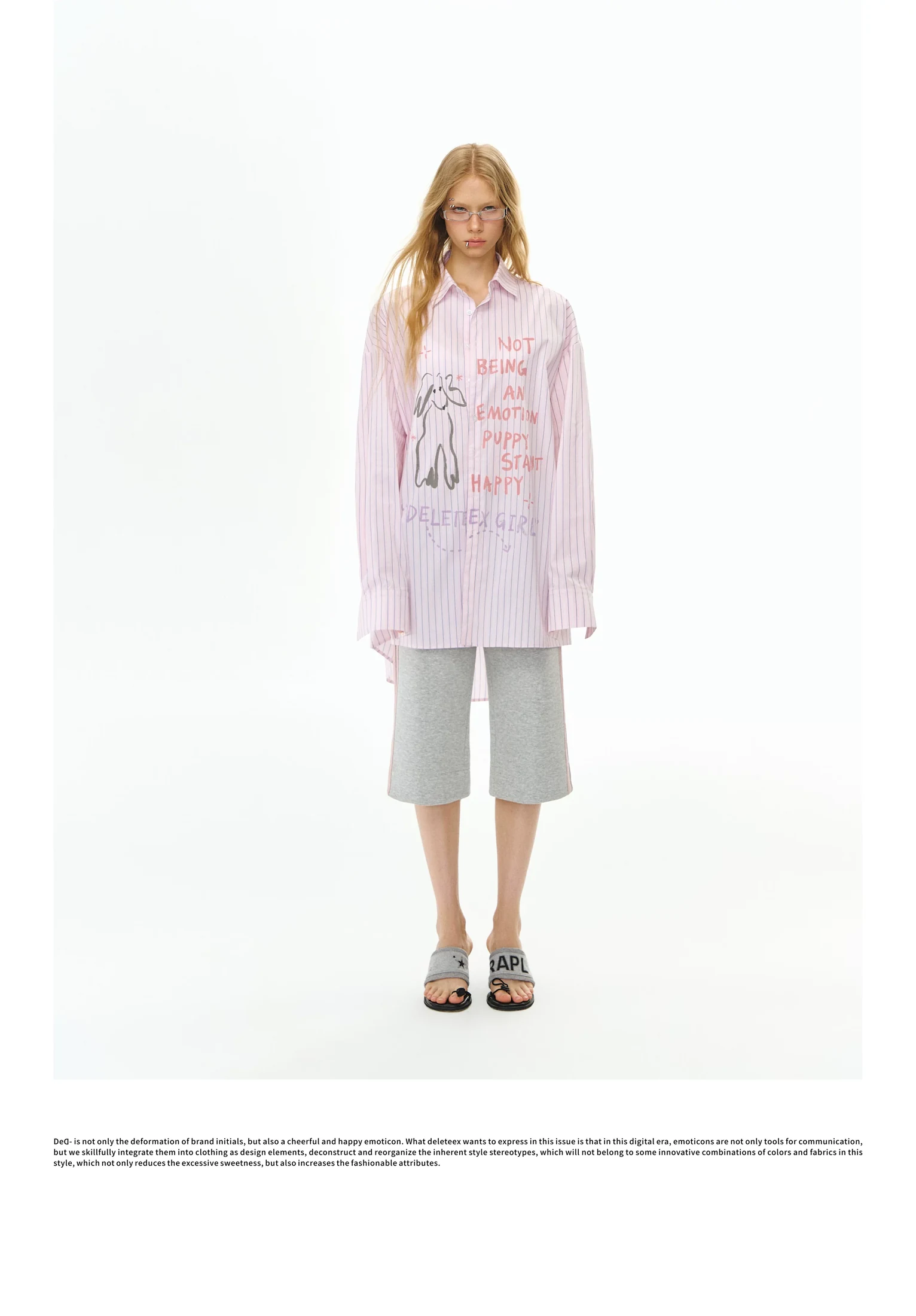 Deleteex Ded Moji Striped Oversized Shirt 6