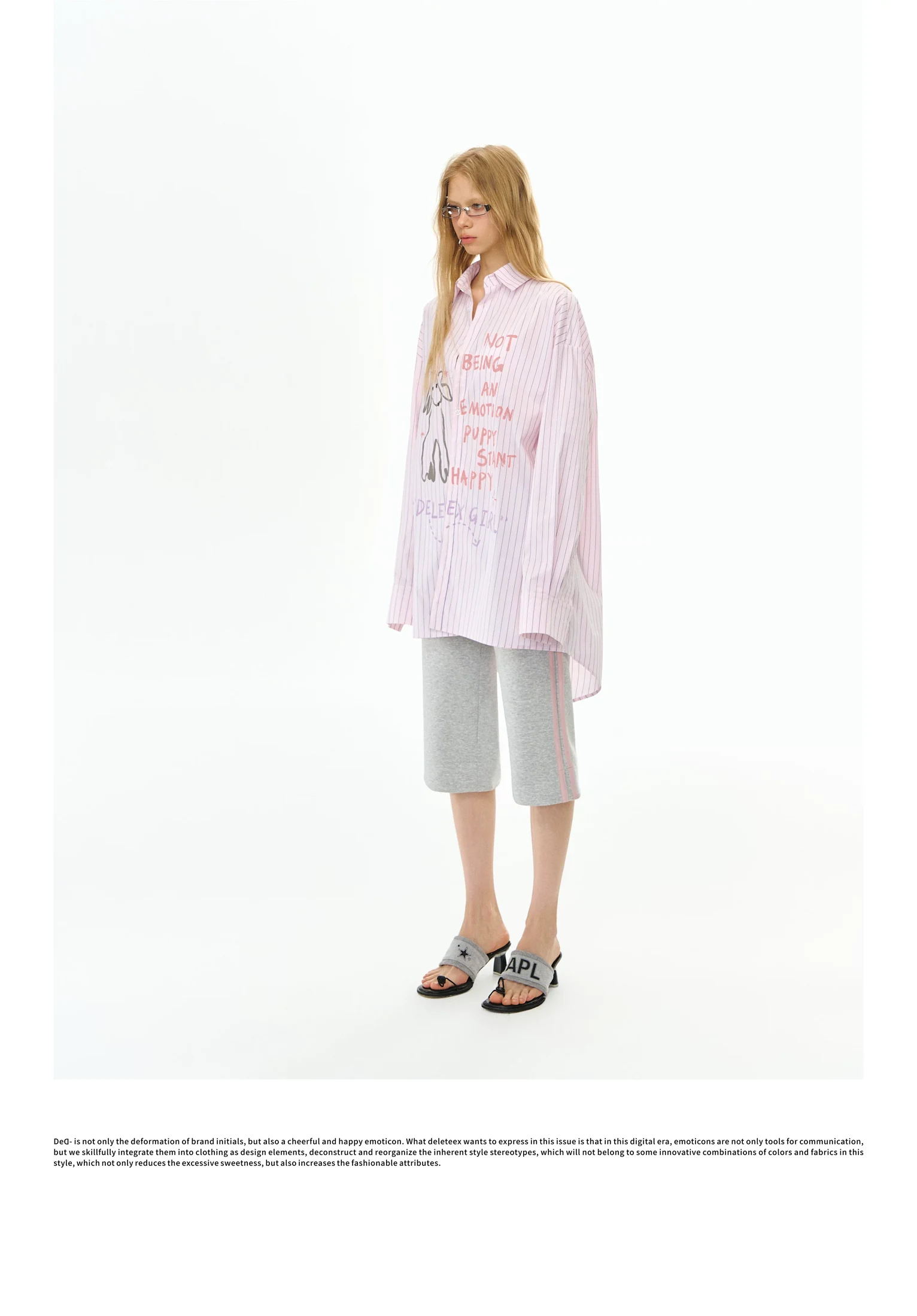 Deleteex Ded Moji Striped Oversized Shirt 7