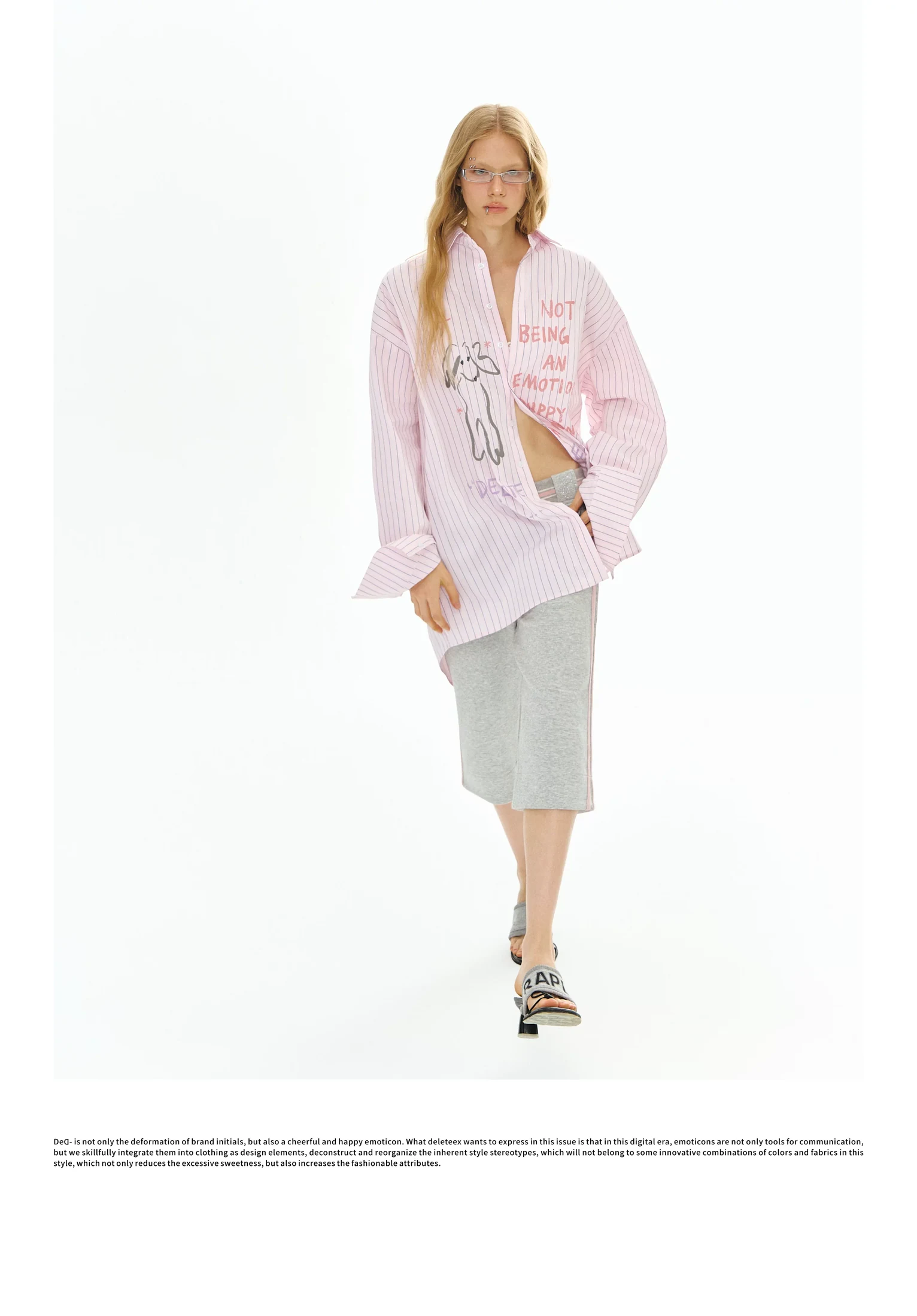 Deleteex Ded Moji Striped Oversized Shirt 9