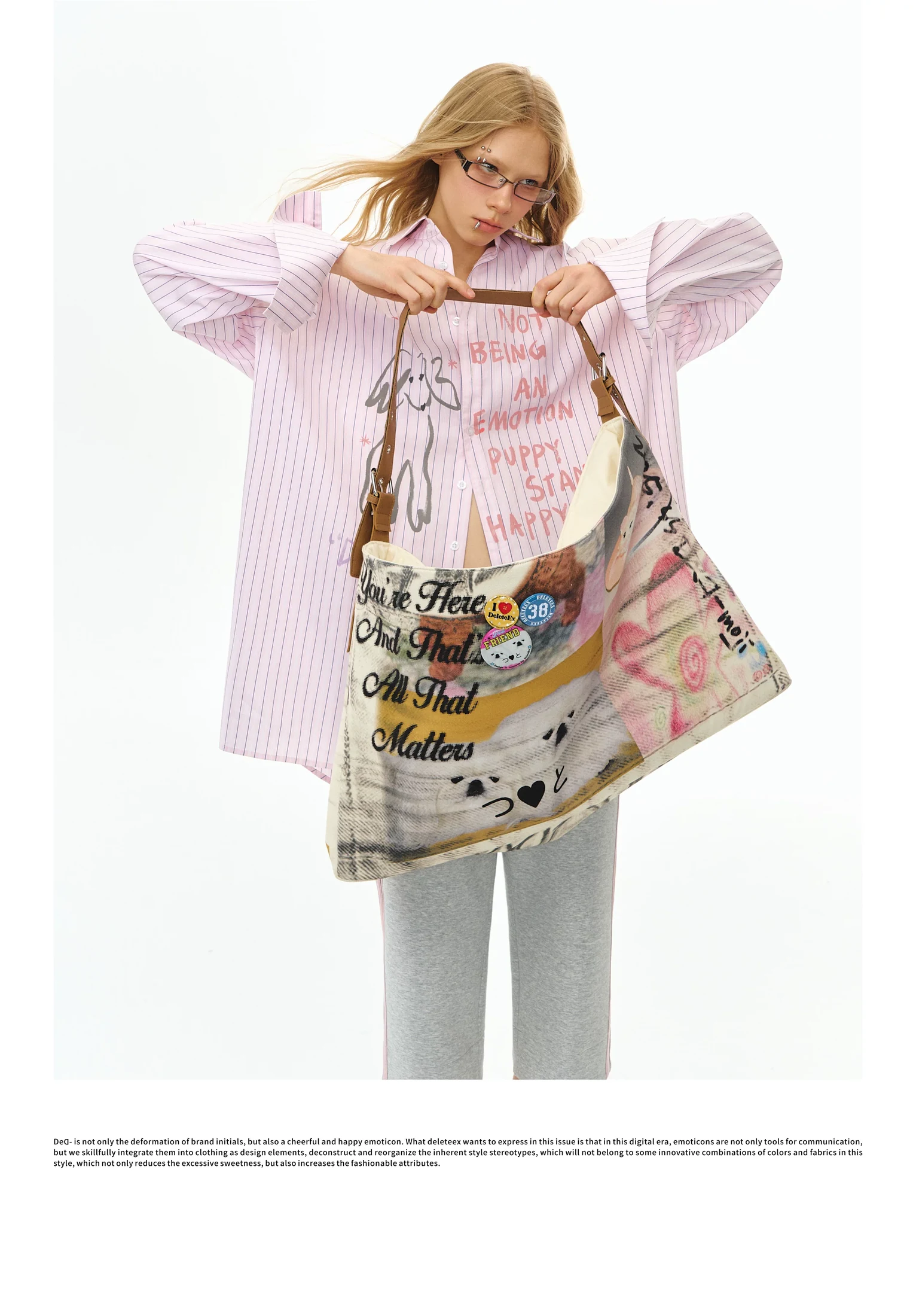 Deleteex Ded Moji Striped Oversized Shirt 11