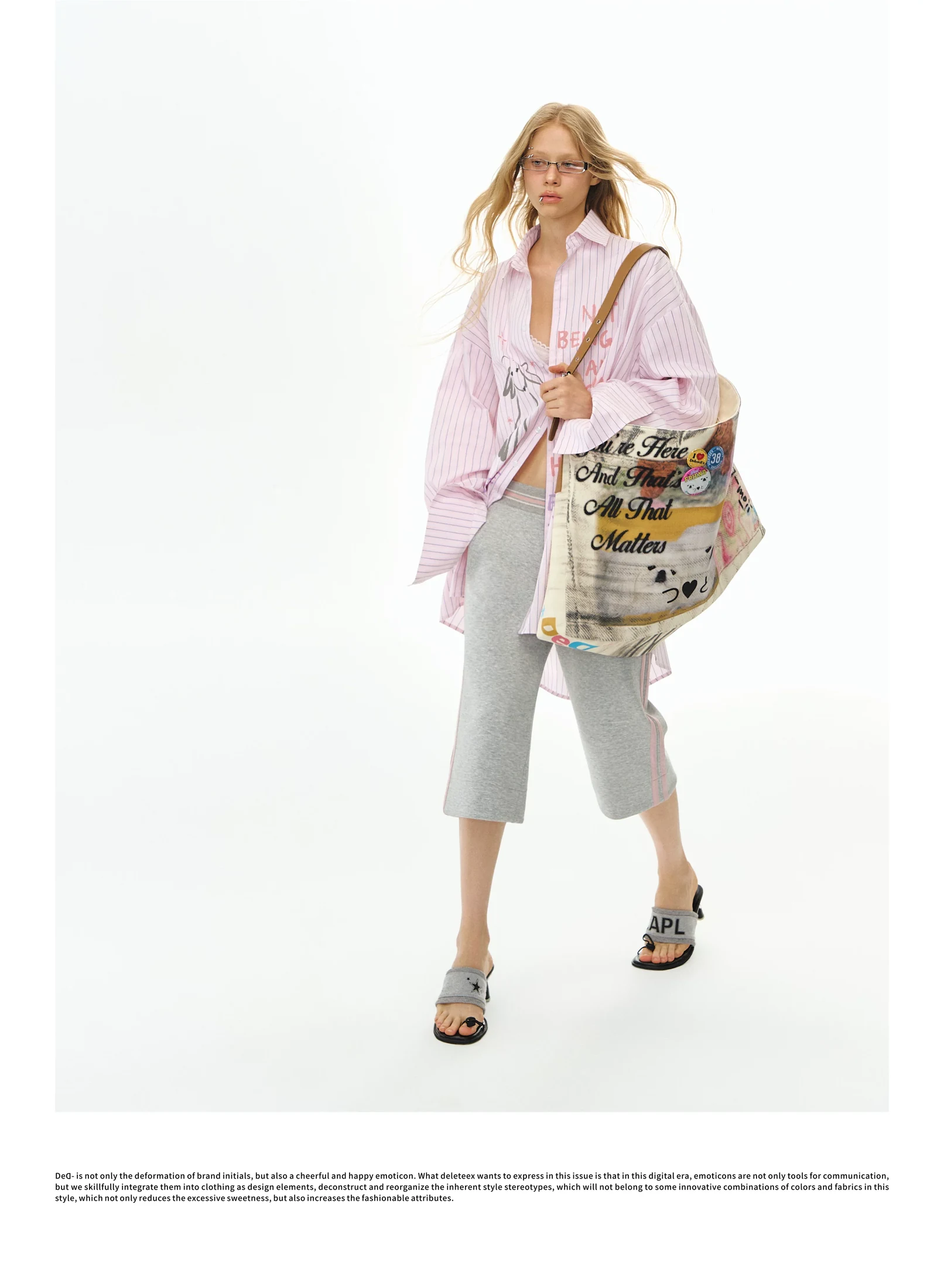 Deleteex Ded Moji Striped Oversized Shirt 14