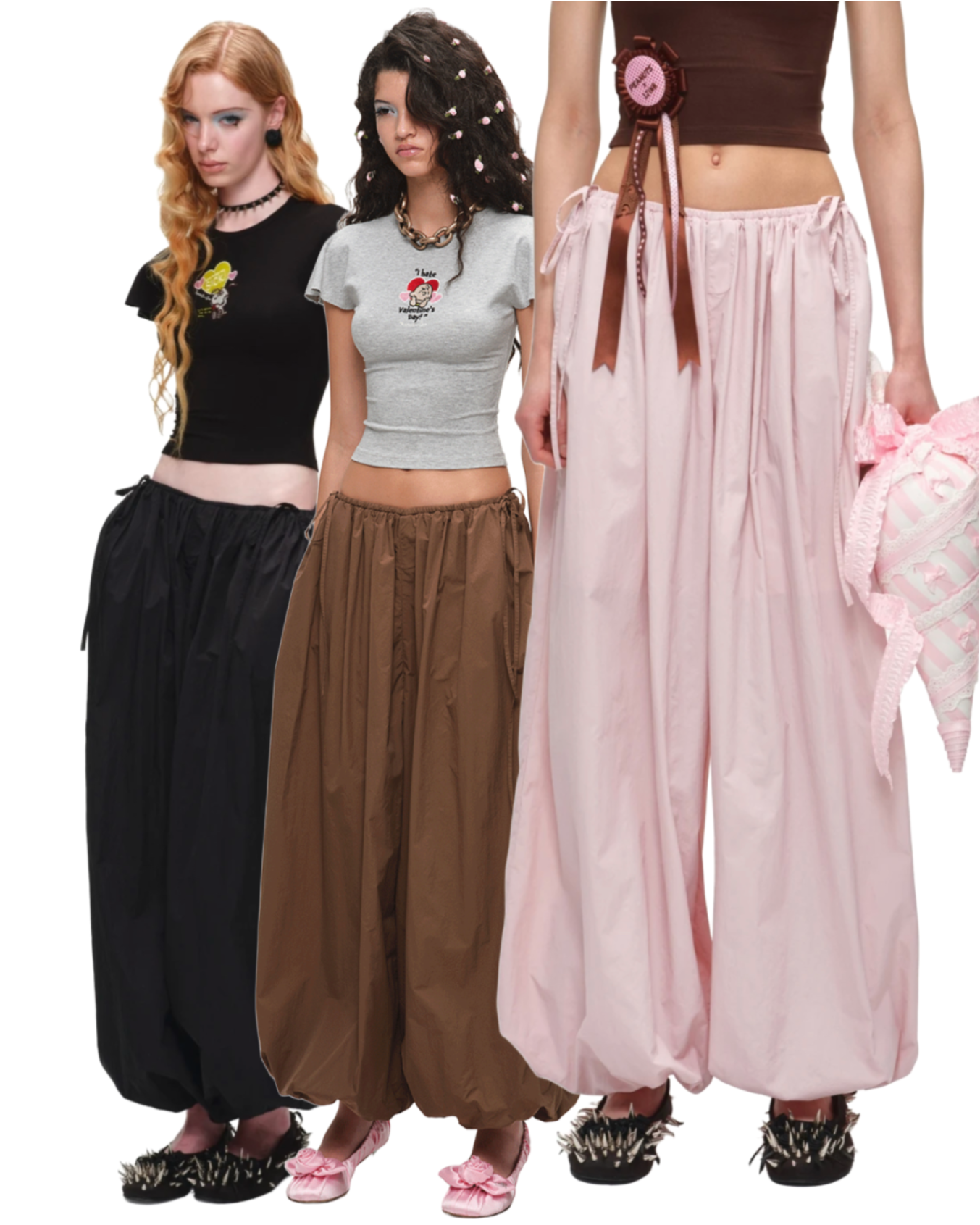 IN STOCK ♱ 1JINN AIRY BALLOON PARACHUTE TROUSERS - 3colors