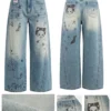 Masoomake Xiaoman Graffiti Print Barrel Leg Jeans 3