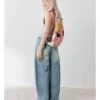 Masoomake Xiaoman Graffiti Print Barrel Leg Jeans 7