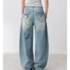 Masoomake Xiaoman Graffiti Print Barrel Leg Jeans 11