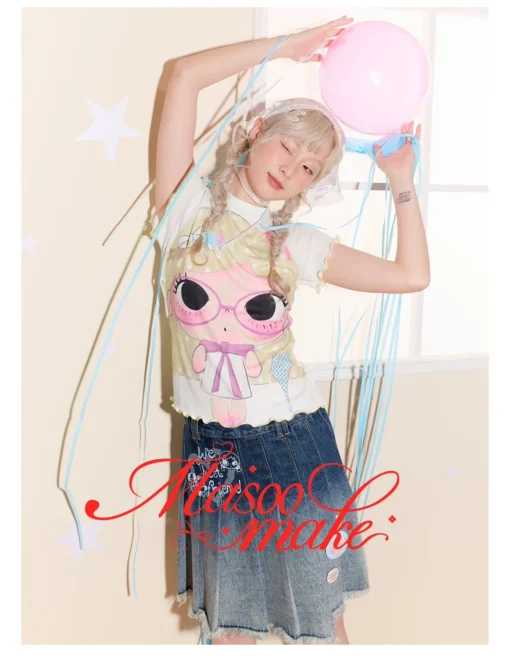 Masoomake Xiaoman Print Raglan Tee 2