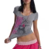No E Mosen Vintage Portrait Print Cashmere Blend Tee 6