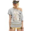 Norgira Boykiller Foil Print Off Shoulder Tee 1