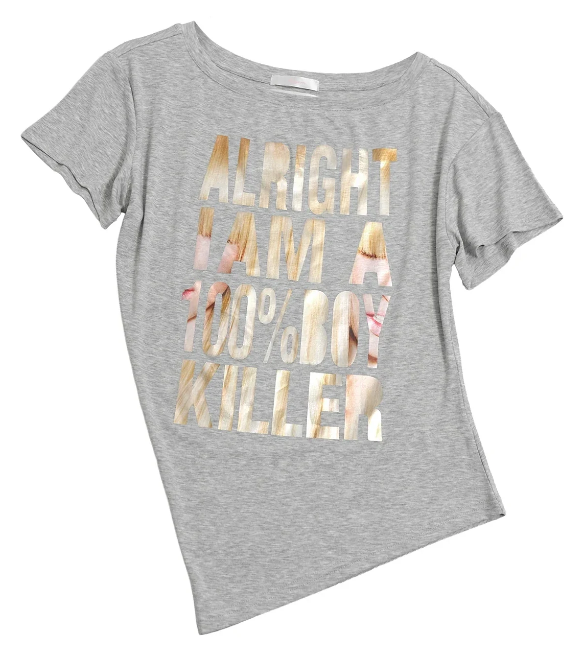 Norgira Boykiller Foil Print Off Shoulder Tee 10