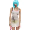 Norgira Crying Woman Sheer Bodycon Vest Dress 4