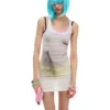 Norgira Crying Woman Sheer Bodycon Vest Dress 10