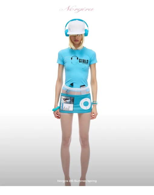 Norgira Girls Headphone Print Slim Tee 2