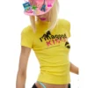Norgira Good Kisser Glitter Slogan Stretch Tee 7
