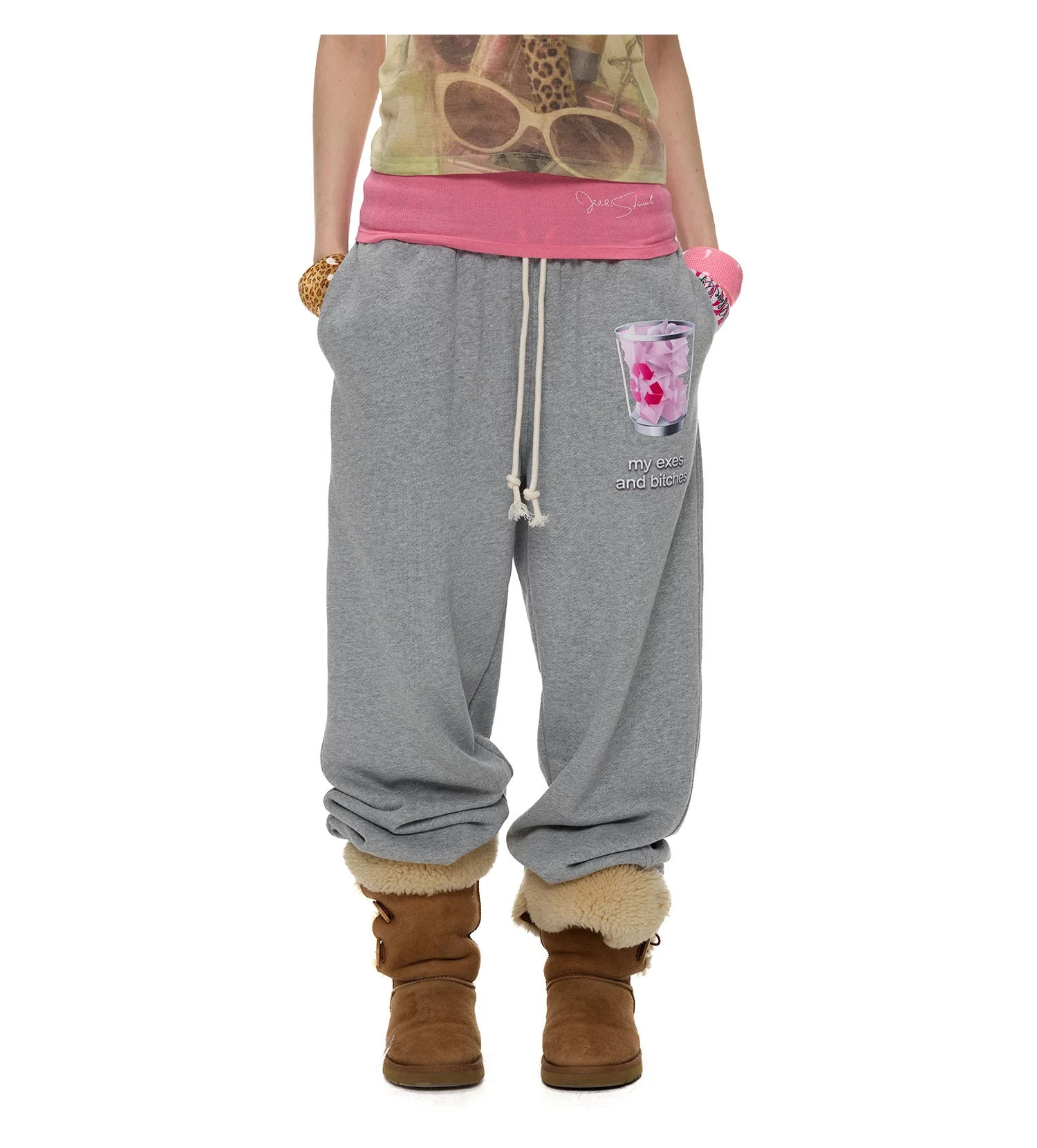 Norgira Trash Print Cuffed Sweatpants 8