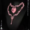 Rustset 3D Printed Star Vine Key Lock Necklace 3