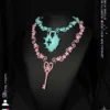 Rustset 3D Printed Star Vine Key Lock Necklace 6